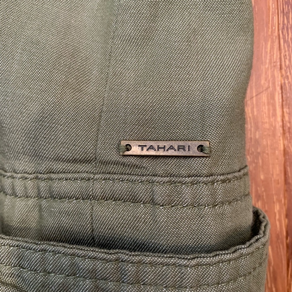 Tahari Jacket Womens XXL Olive Green Lightweight Spring Fall Neutral Layering - Picture 8 of 12